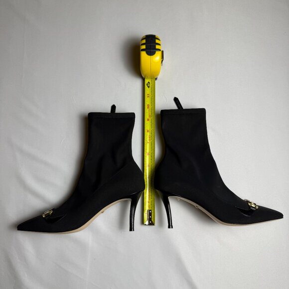 Gucci | Size 38 | Black Zumi Stretch Mid-Calf Booties w/ Pointed Toe | ($1,490) - Picture 7 of 9